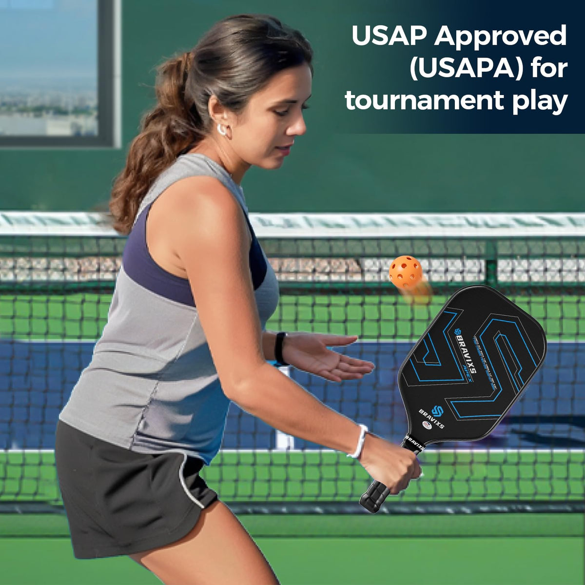 Pickleball Paddles Set of 2 USAPA Approved T700 Raw Carbon - Bravixs Official Imagery - 6