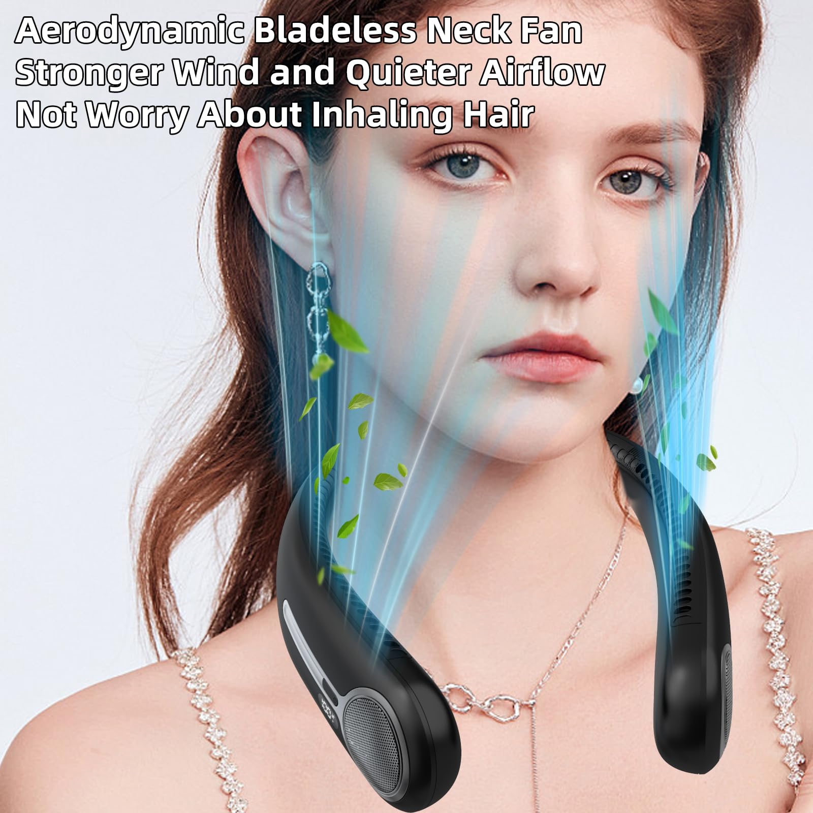 Kinhowly Portable Neck Fan, Personal Wearable Bladeless Fan, 6000 - Kinhowly Official Product View 7