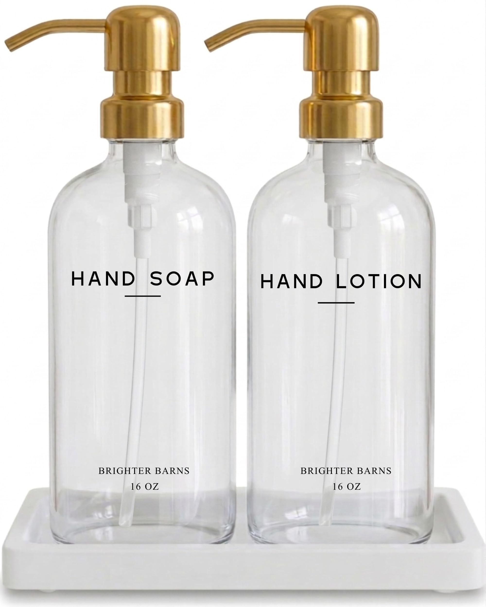 Luxury Glass Hand and Dish Soap Dispenser Set by Brighter Barns - - Brighter Barns Official Product View 9