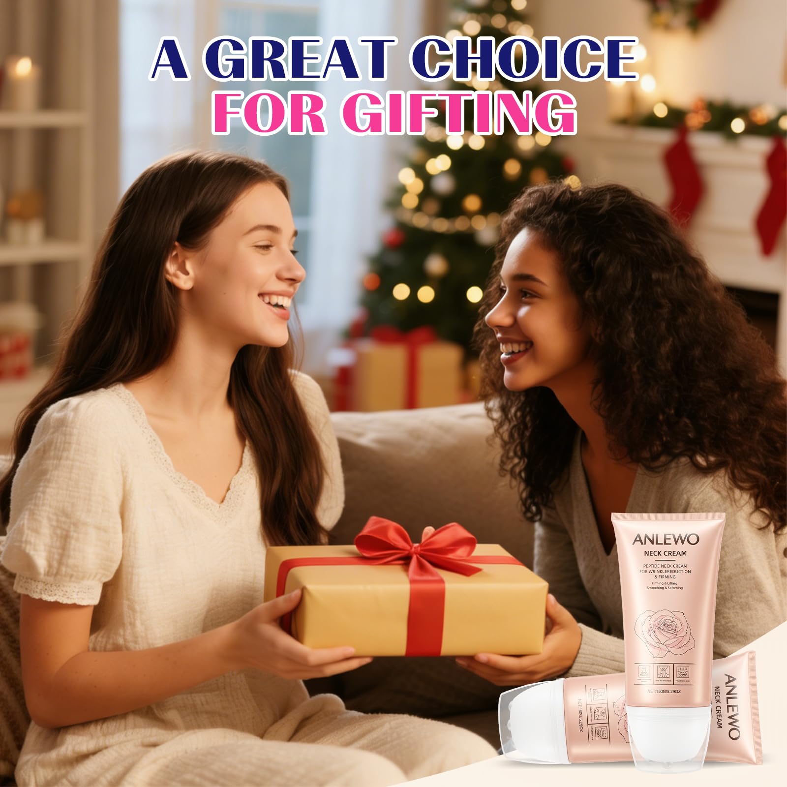 Camellia Neck Firming Cream with Massage Roller - Anlewo Official Imagery - 8