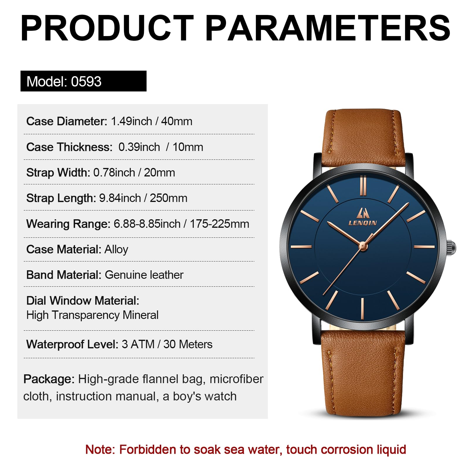 LN LENQIN Mens Watches Waterproof Stainless Steel Watch for Men - View 10