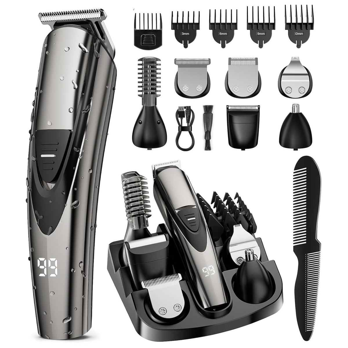Rechargeable Beard Trimmer for Men in 1 Grooming Kit - SHPAVVER ETHUP Official Imagery - 2