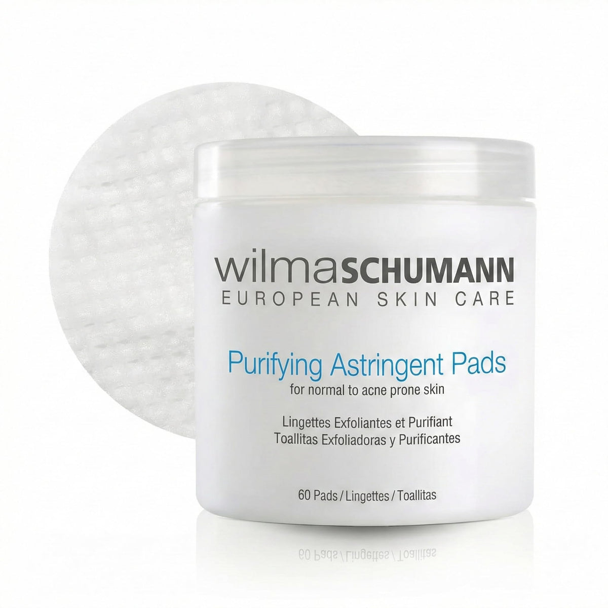 Purifying Astringent Pads Skin Exfoliating Pads 60 Count - WILMA SCHUMANN Official Imagery - 2
