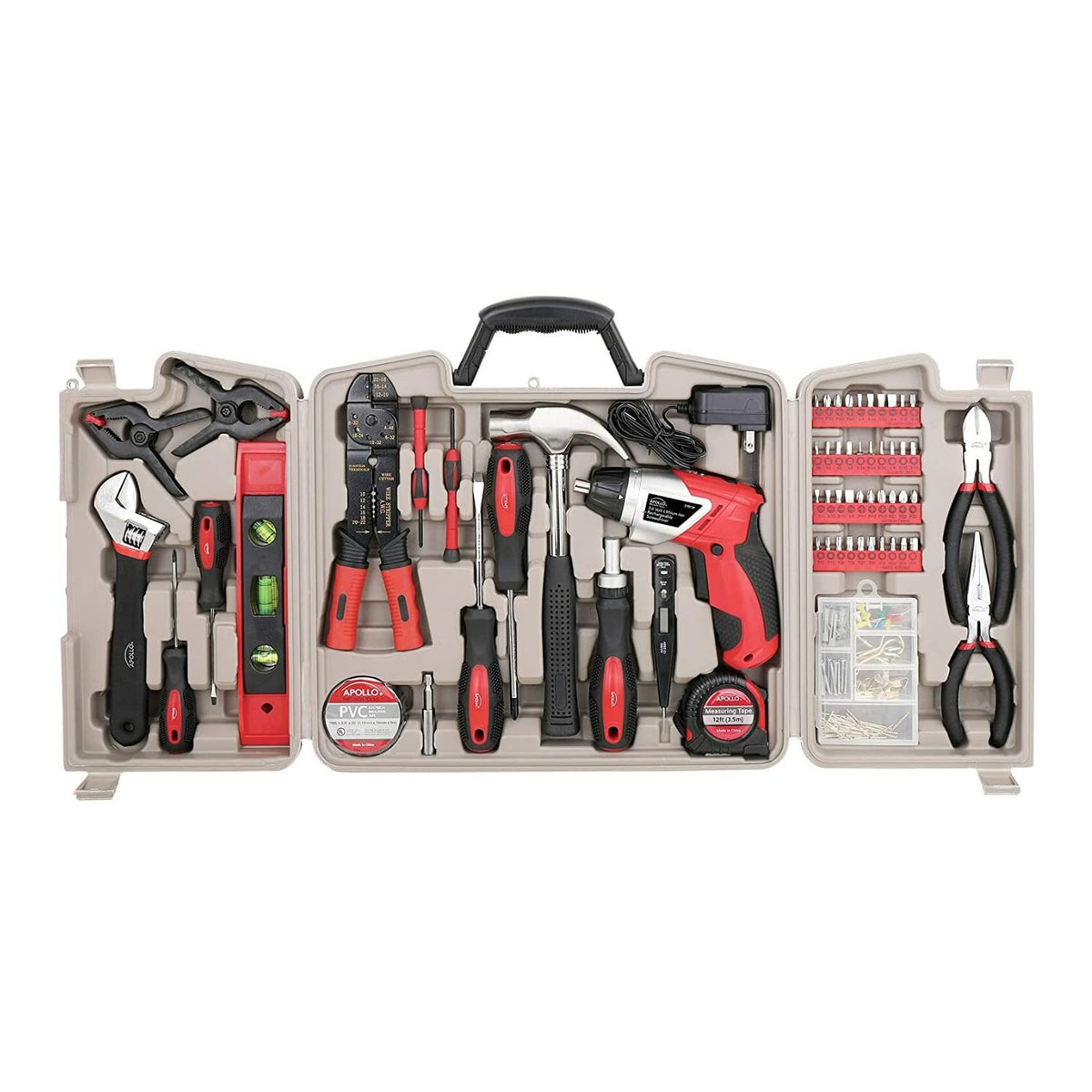 Apollo Tools 161 Piece Complete Household Tool Set Red - Apollo Official Imagery - 2