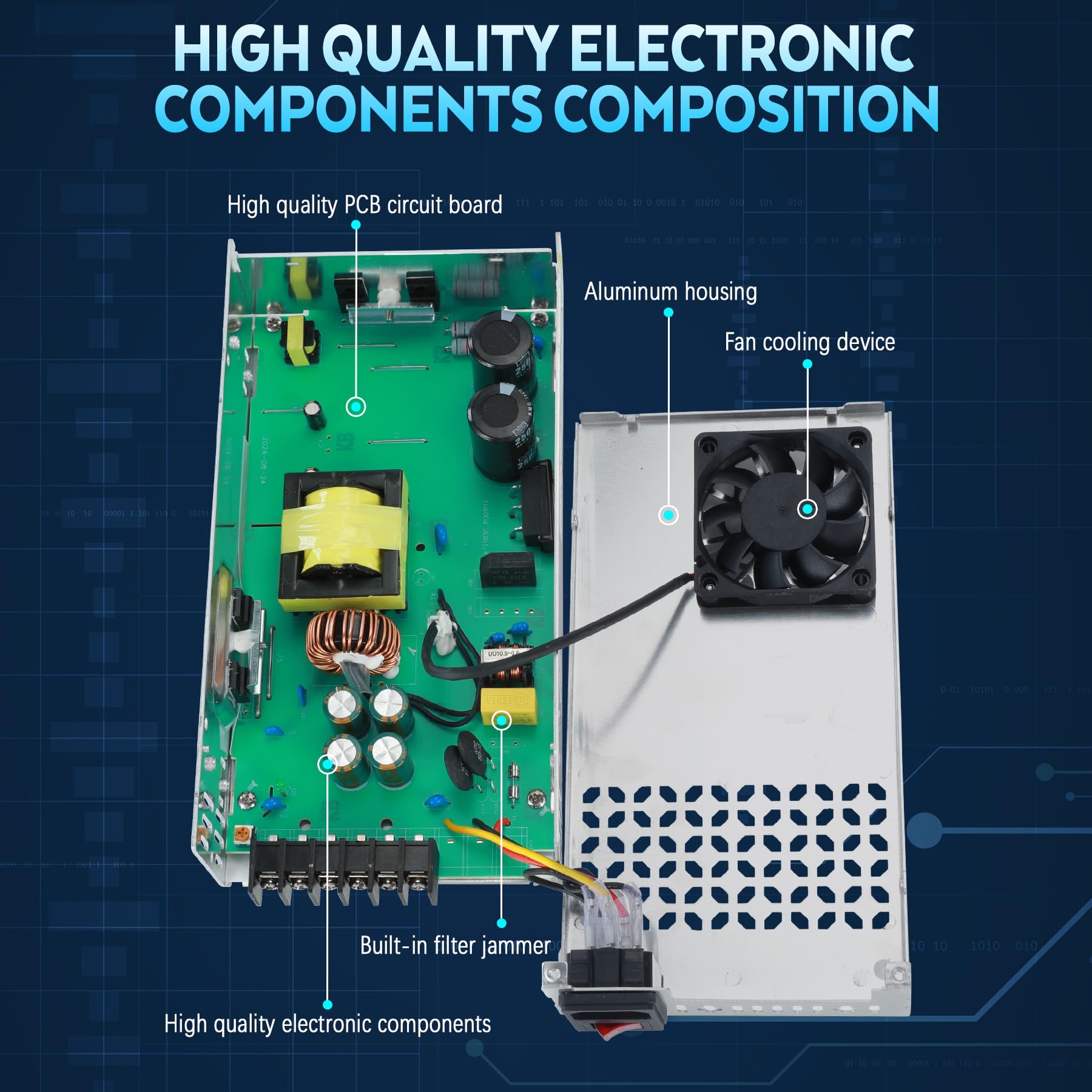 BOSYTRO Upgraded 12V DC Power Supply 480W 40A AC to DC Converter - BOSYTRO Official Product View 6