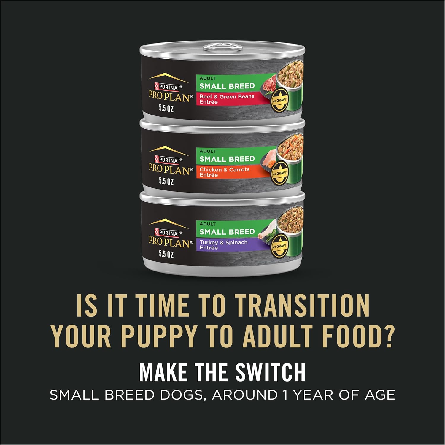 Elefair Purina Pro Plan puppy small breed wet dog food with chicken and brown rice in a bowl.