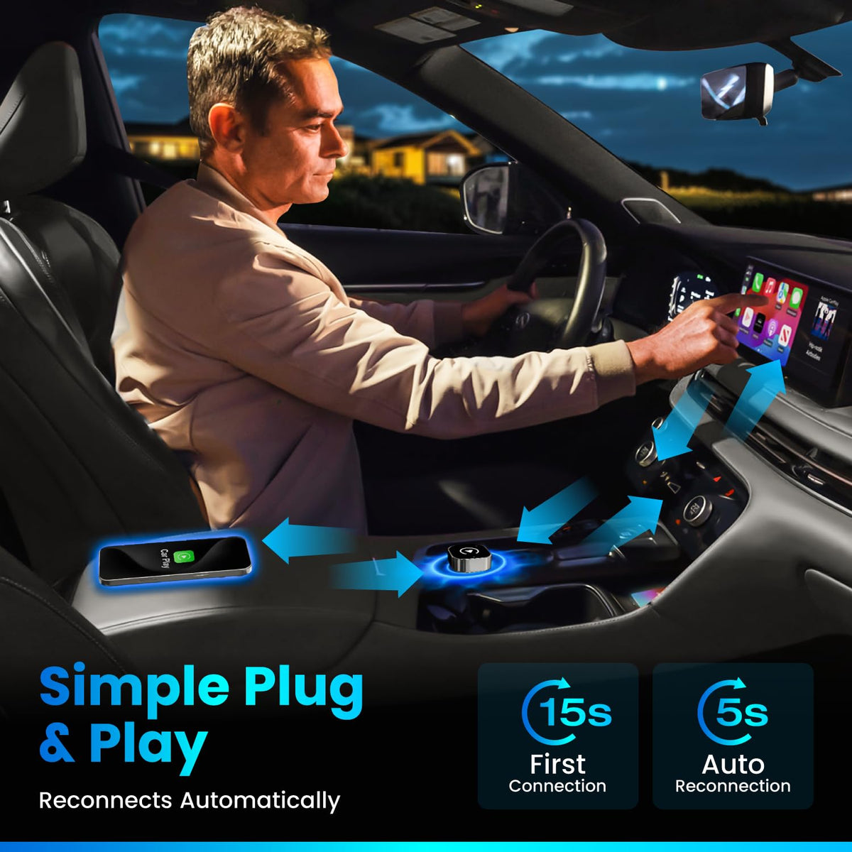 2026 Wireless CarPlay Android Auto Adapter 2 in 1 Convert - Ryvlan Official Imagery - 5