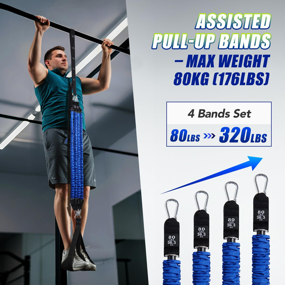 Pull Up Assistance Bands with Foot Support Pedal - ALongSong Official Imagery - 5