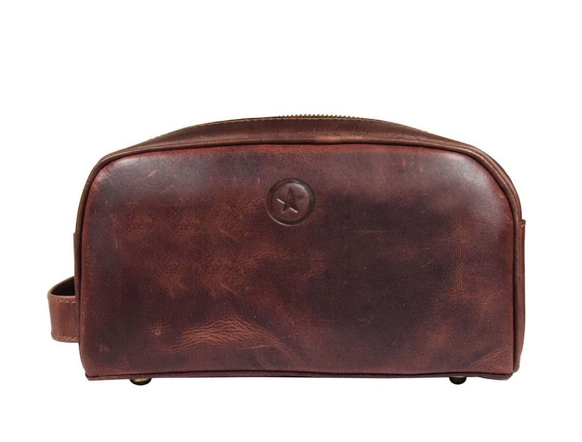 10 Premium Leather Toiletry Travel Pouch With Waterproof - AARON LEATHER GOODS VENDIMIA ESTILO Official Imagery - 8