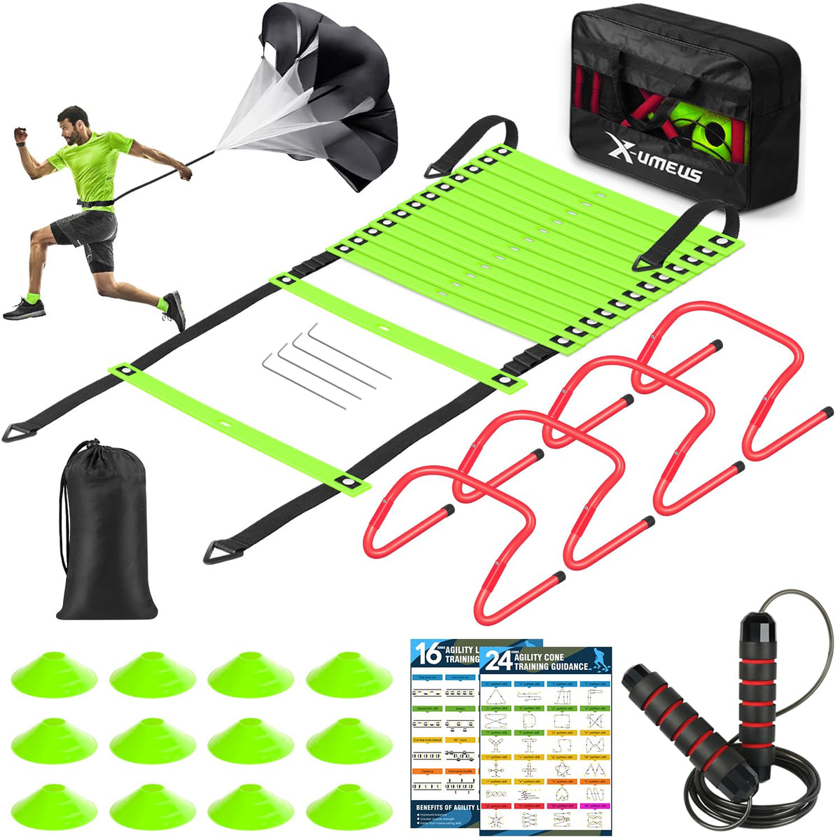 X UMEUS Agility Ladder Speed Training Equipment Set 20ft - X-UMEUS Official Imagery - 1