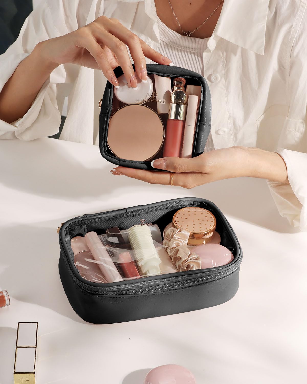 Clear Small Makeup Bag and Mini Makeup Bag for Purse and - Pocmimut Official Imagery - 8