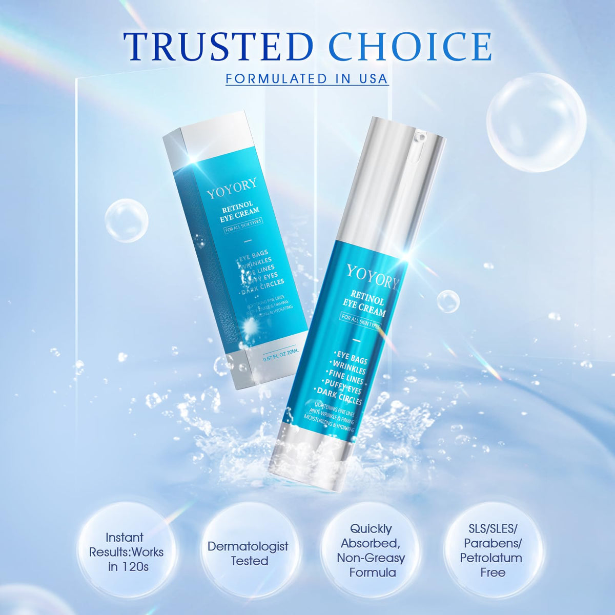 Retinol Eye Cream for Eye Bags - YOYORY Official Imagery - 3