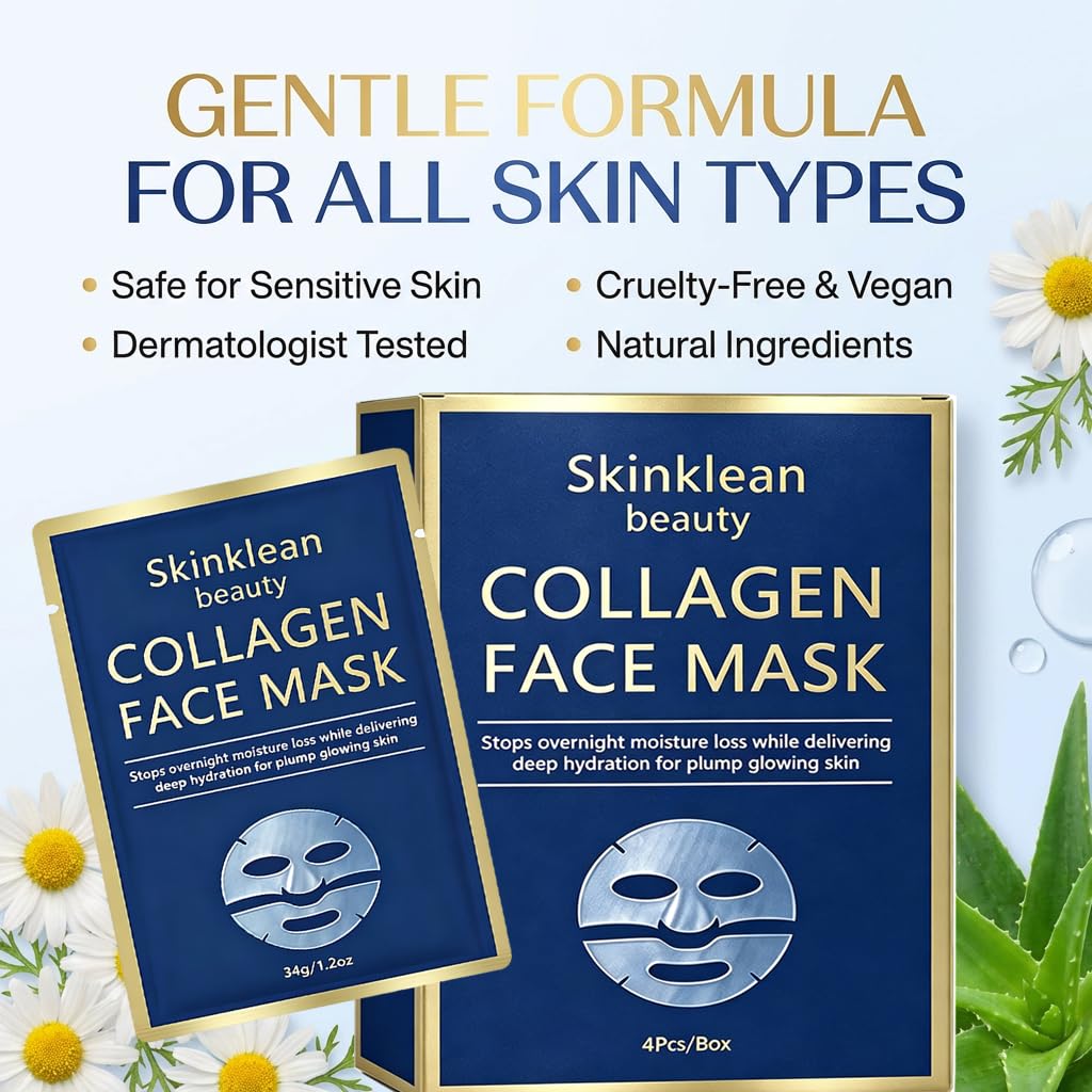 Collagen Face Mask Collagen Real Deep Hydrating Overnight - Skinklean Beauty Official Product Imagery - 8