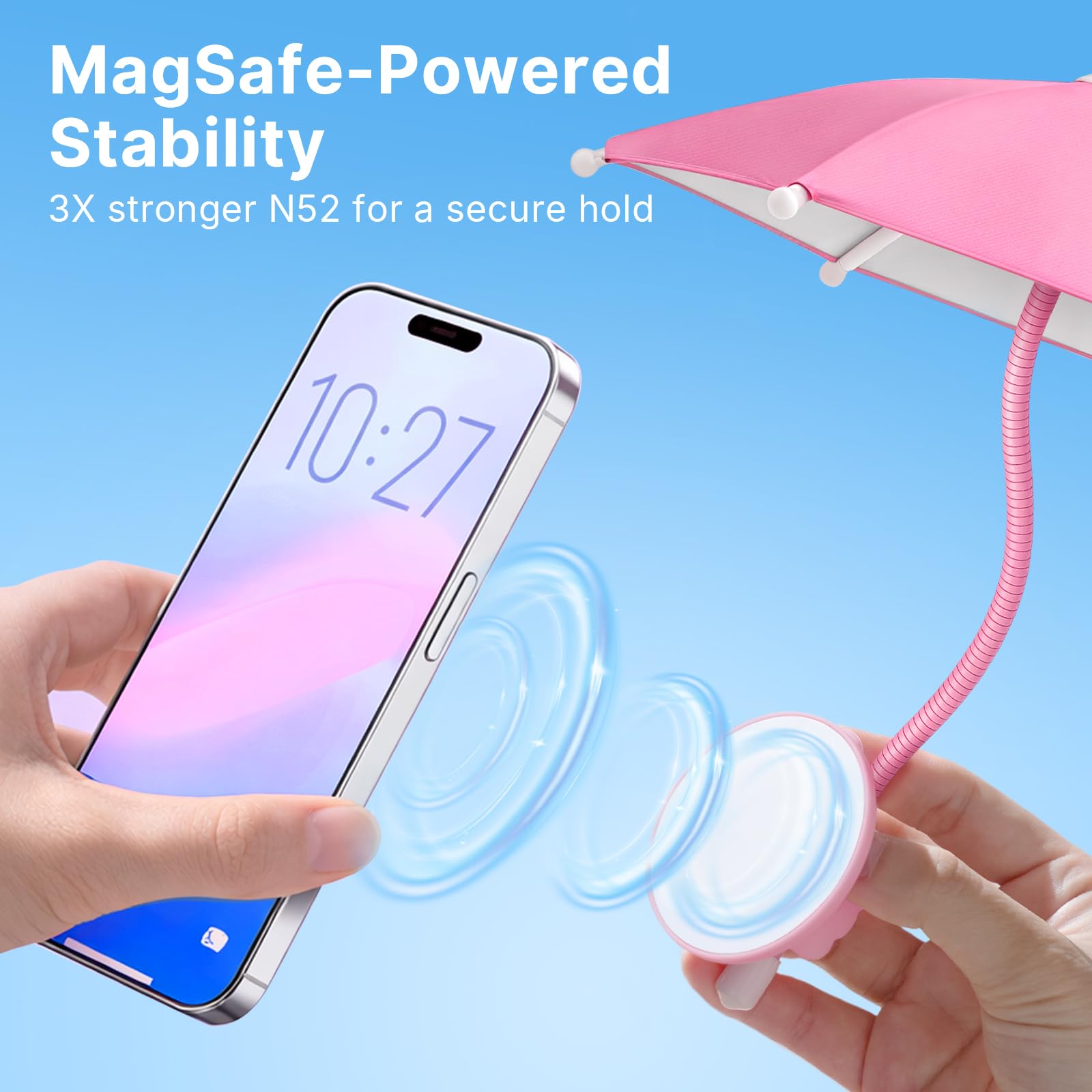 CALDEVER Phone Umbrella for Sun Shade Magnetic Anti-Glare Umbrella for - View 5