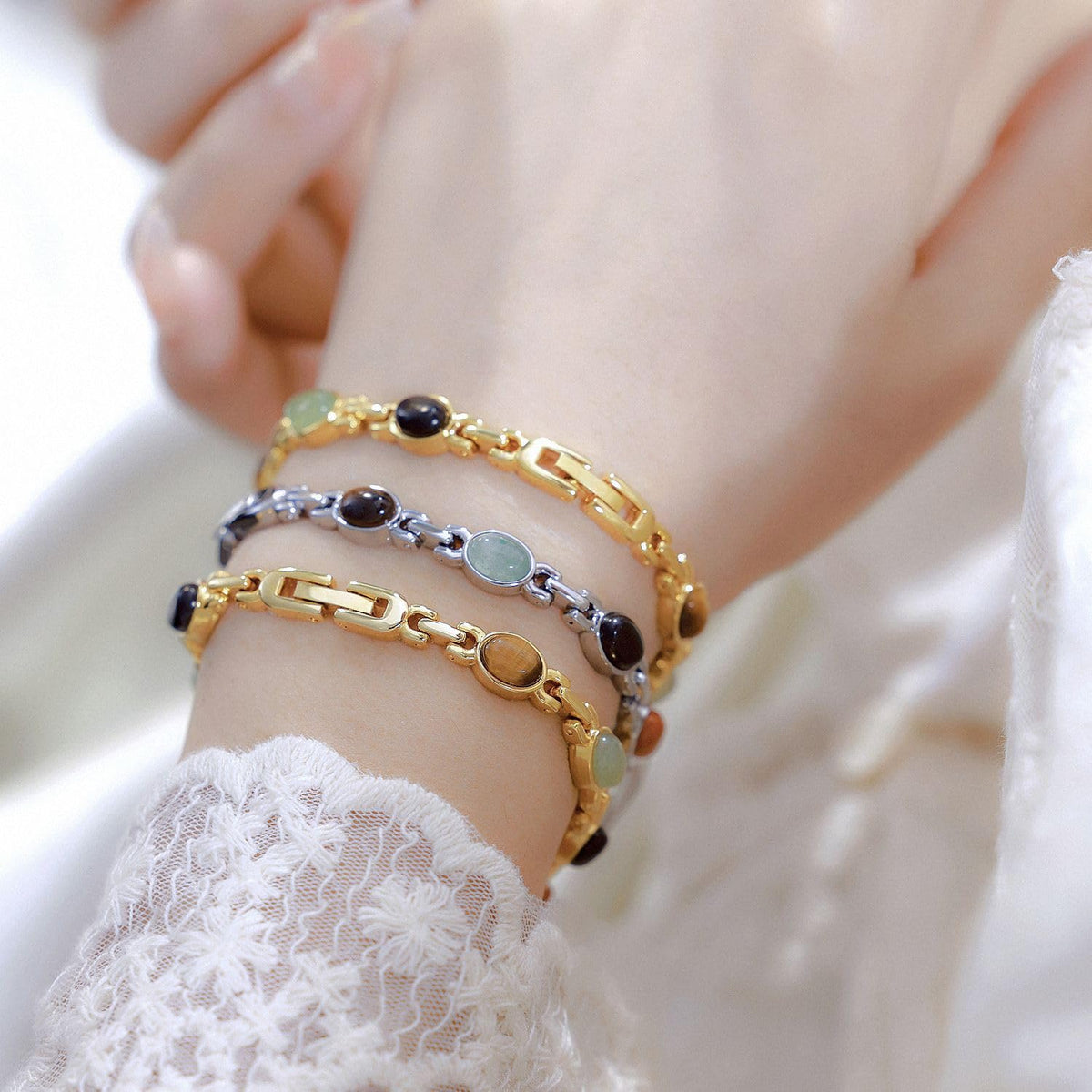 MASTOP Luxury Vintage Gold Watches for Women with Jade - MASTOP Official Imagery - 7