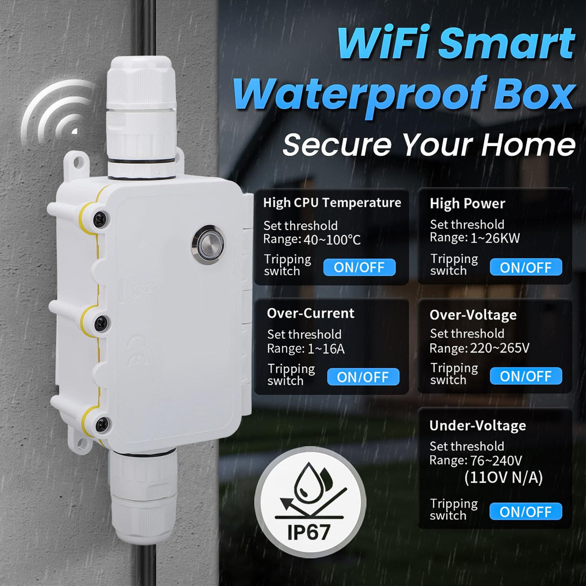 LICAEVEY Outdoor WiFi Junction Box 16A IP67 Water Proof - LICAEVEY Official Imagery - 7