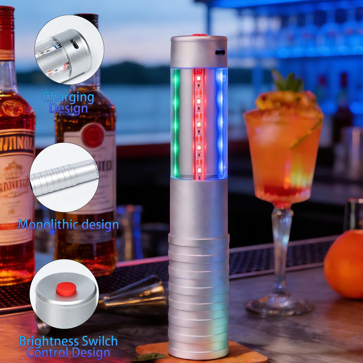 2 Pcs Upgrade Bottle Service Lights LED Strobe Baton Bottle - KEPARTYCAI Official Imagery - 4