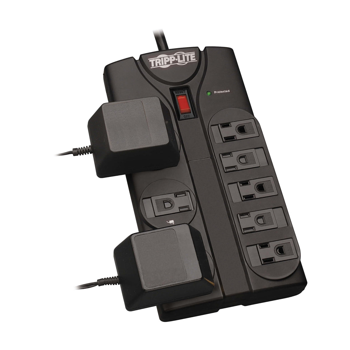Eaton Tripp Lite TLP808B Black Flat Plug Surge Protector 8 - TRIPP LITE Official Imagery - 3