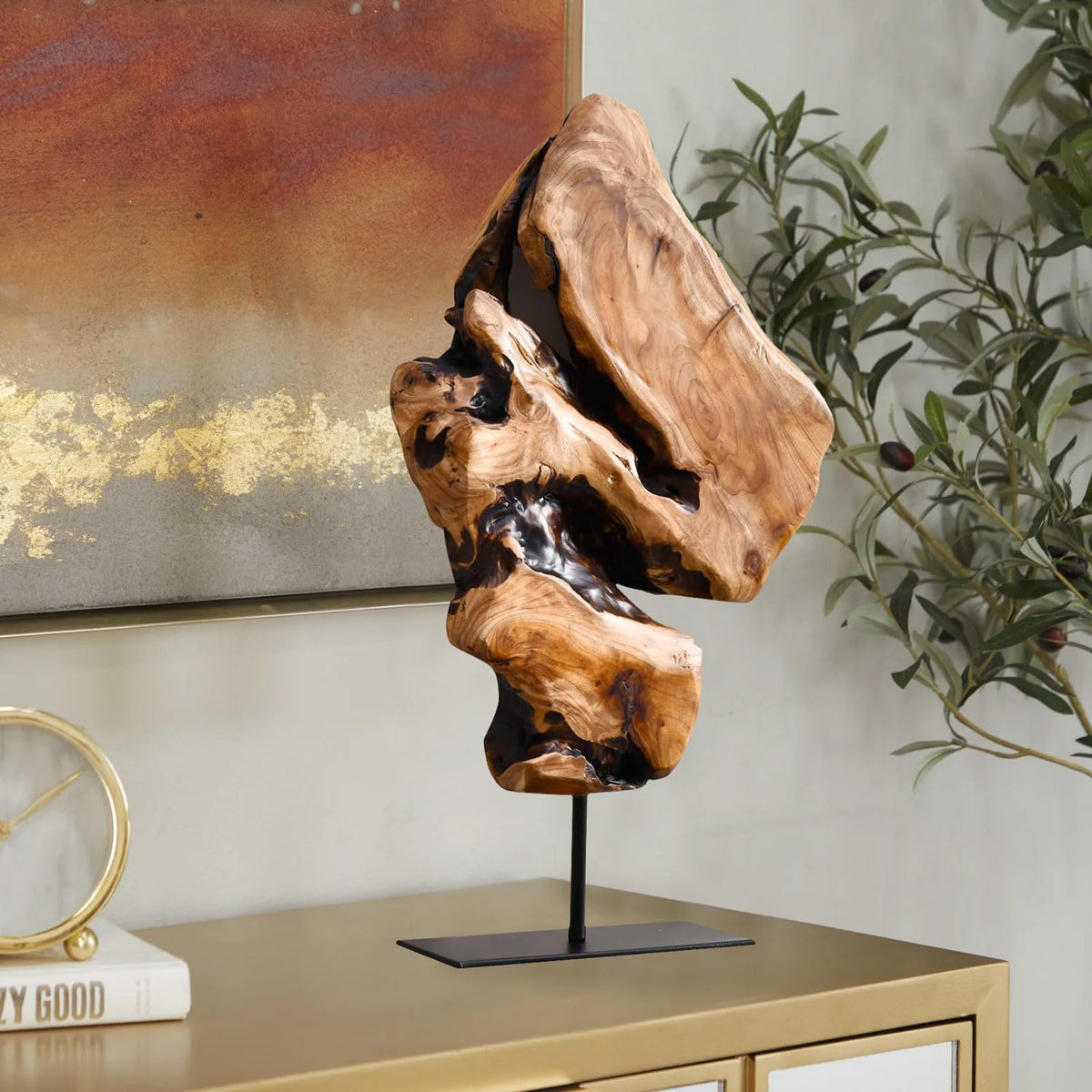 WELLAND Irregular Cedar Wood Sculpture 8 75 W x 1 75 D x 17 - WELLAND Official Imagery - 1