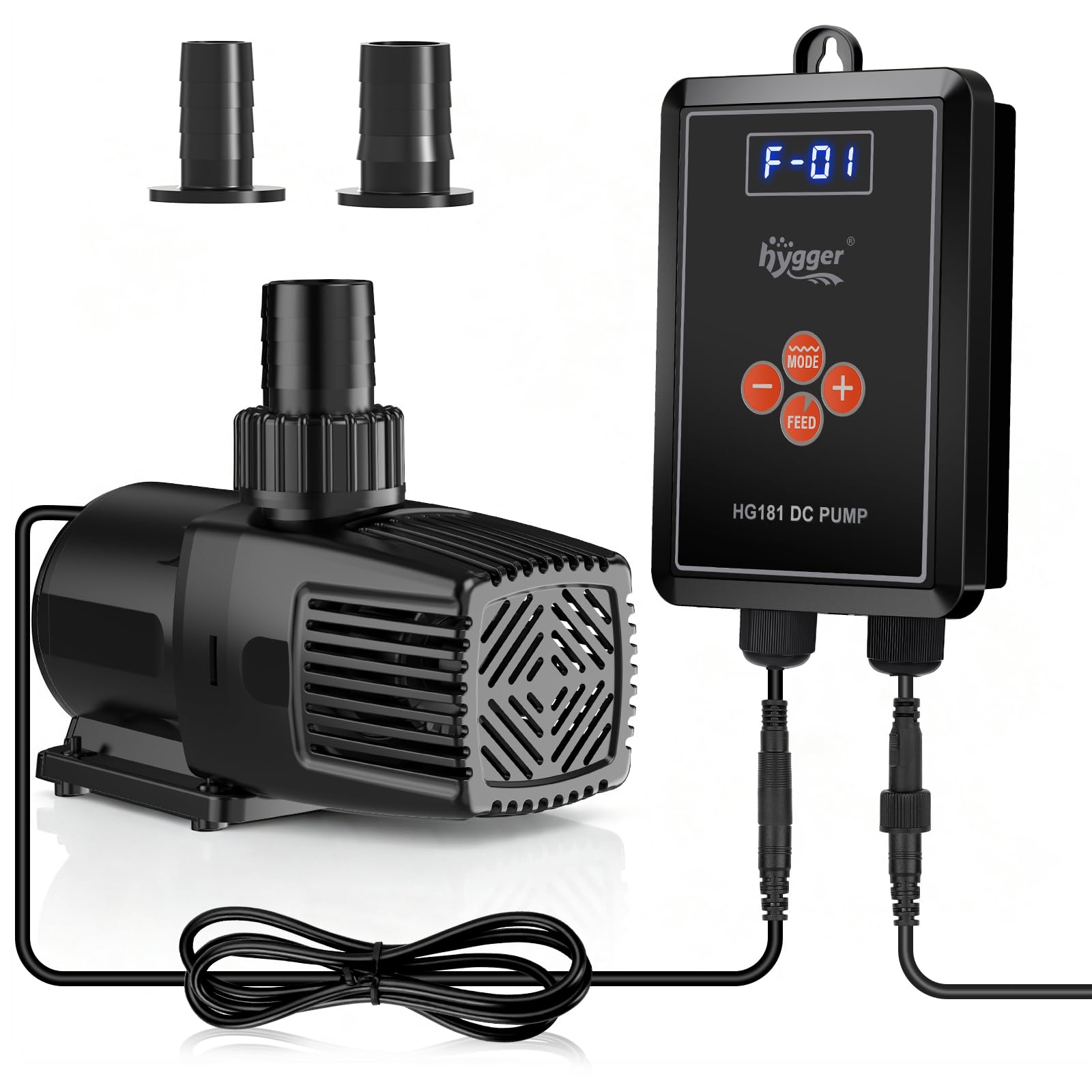 hygger Adjustable Submersible Pump, Ultra Quiet Aquarium Water - Product Imagery