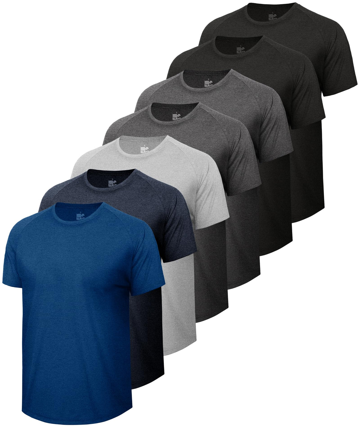 7 Pack Workout Shirts for Men Gym Athletic Short Sleeve - BOOJO Official Imagery - 8