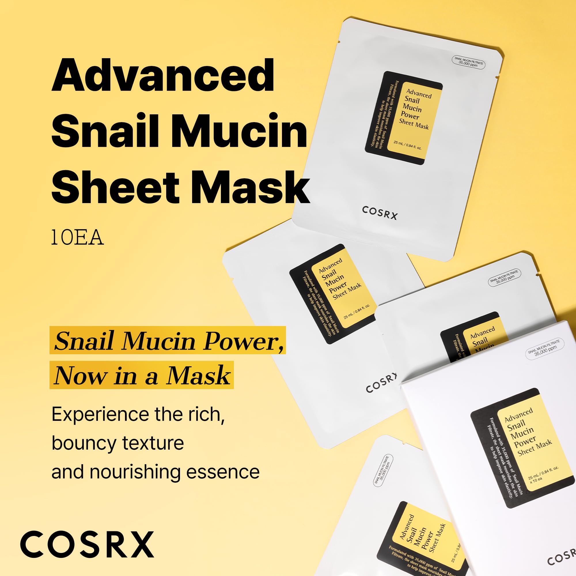 COSRX Snail Mucin Sheet Mask 10 EA with Snail Mucin Serum - COSRX Official Product View 3