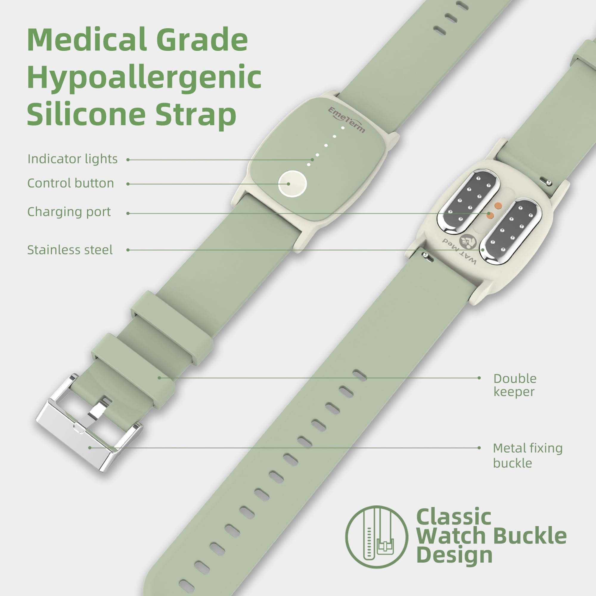 EmeTerm Explore Classic FDA-Cleared Anti-Nausea Wristband IP67 Waterproof Mornin - EmeTerm Official Product View 6