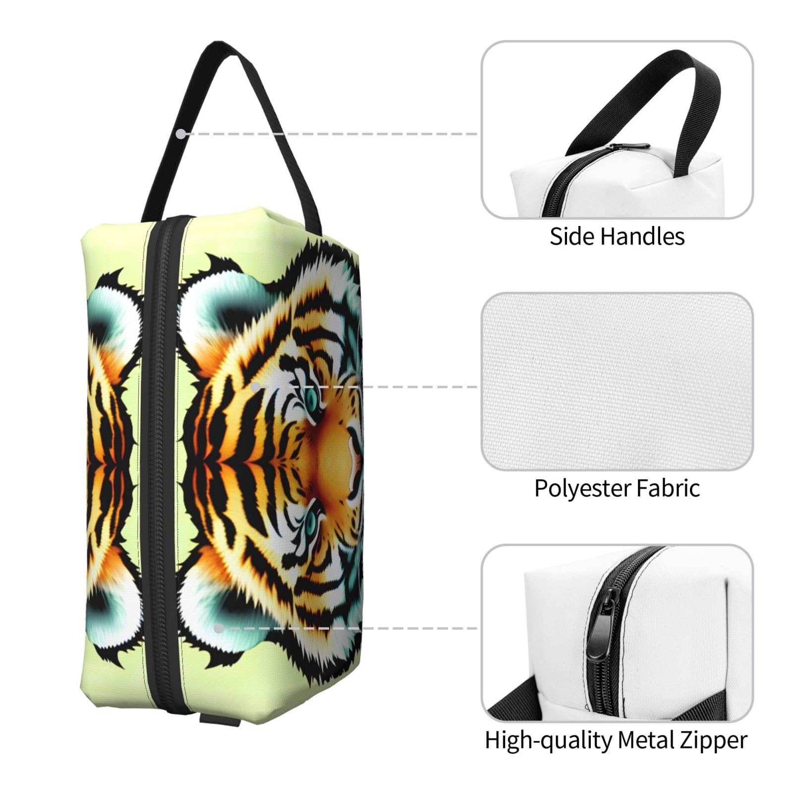SXZVVBN Little fat tiger head Large Capacity Travel Toiletry Bag Durable Oxford Cloth Makeup Organizer Cosmetic Pouch