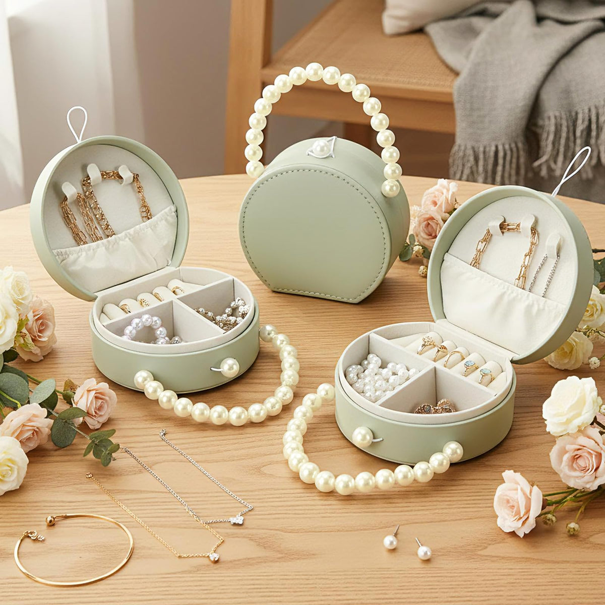 8 Pack Travel Jewelry Case Gifts Box Bulk Mini Bridesmaid - Weysat Official Imagery - 3