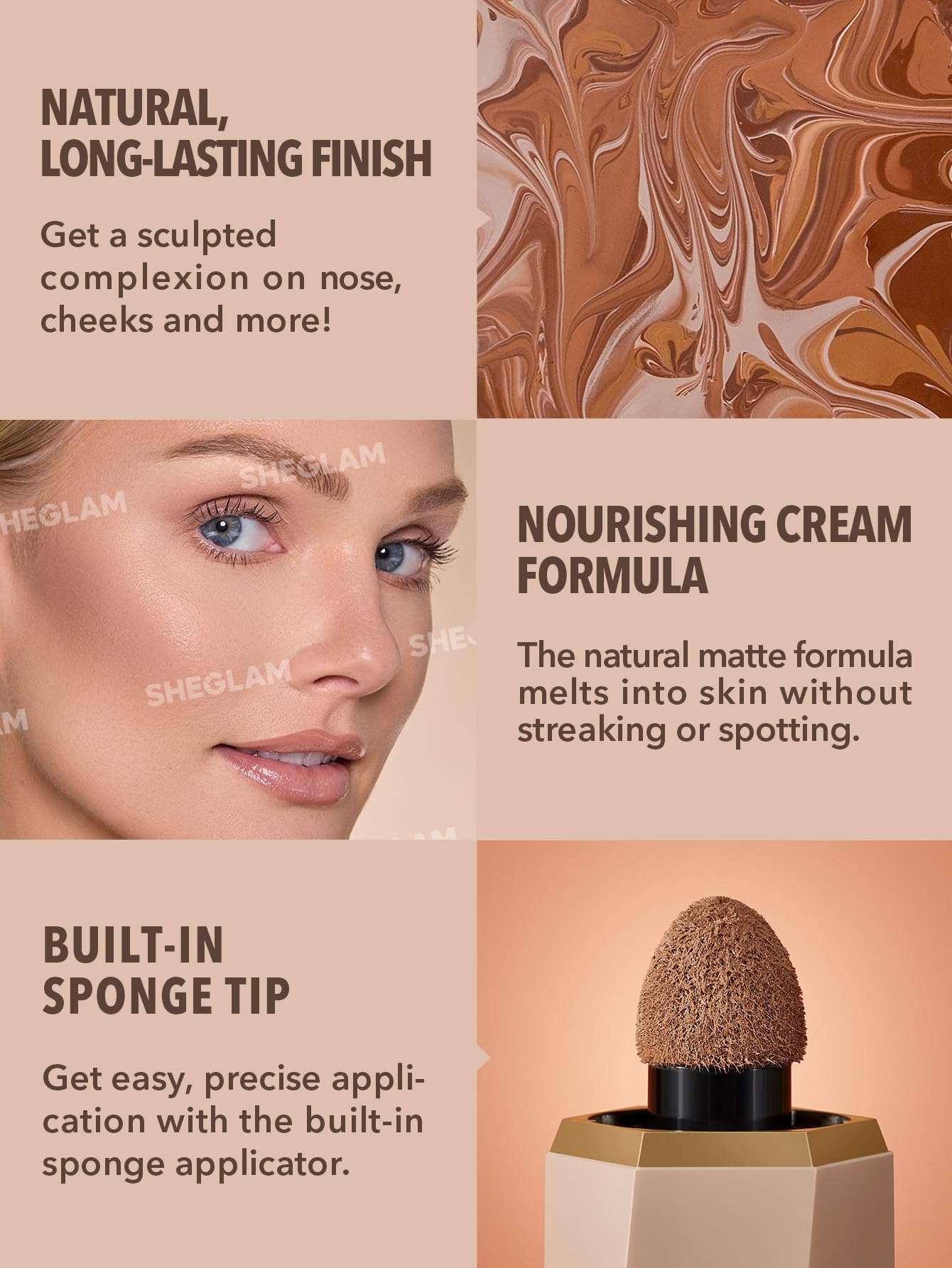 SHEGLAM Sun Sculpt Cool Toned Liquid Contour Stick Long Lasting Cream - View 9