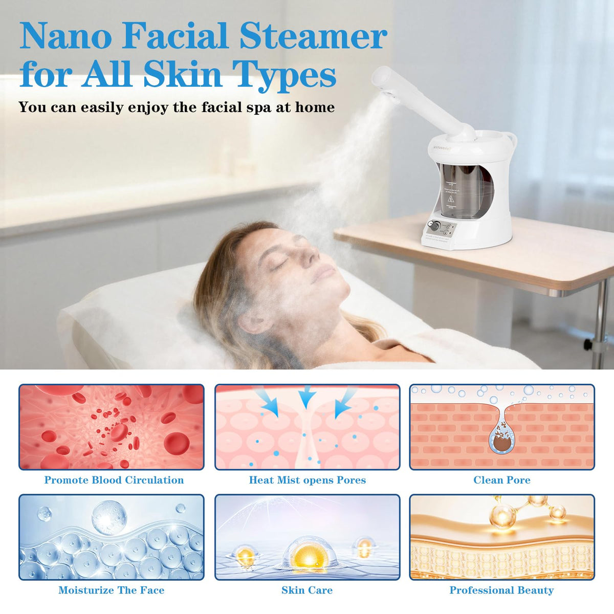 2 in 1 Nasal Steamer Nano Ionic Facial Steamer with - Takeashine Official Imagery - 4