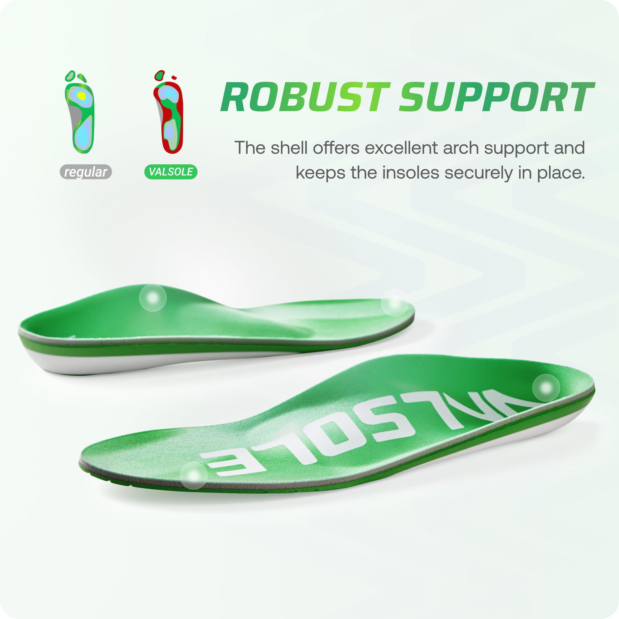 VALSOLE Heavy-Duty Arch Support Insoles for 250+ lbs
