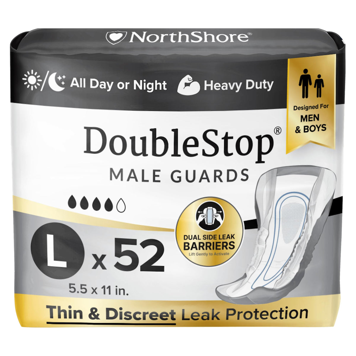 NorthShore DoubleStop Male Incontinence Guards Large 52 - NorthShore Official Imagery - 2