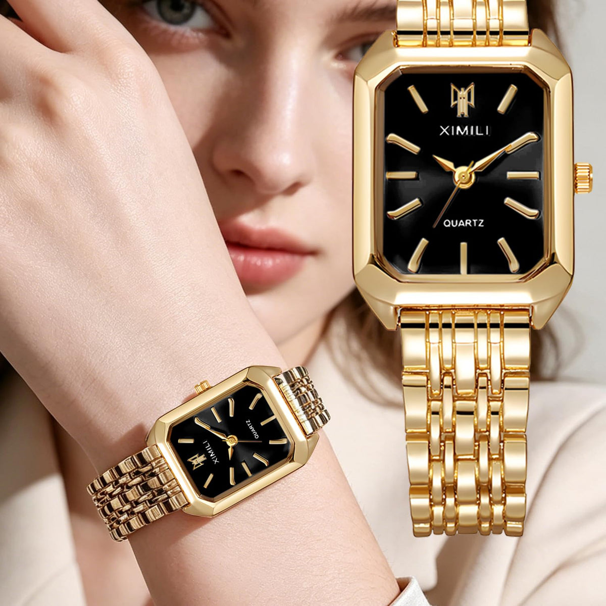 4 Pack Gold Watches for Women with Vintage Stainless Steel - haodmius Official Imagery - 6