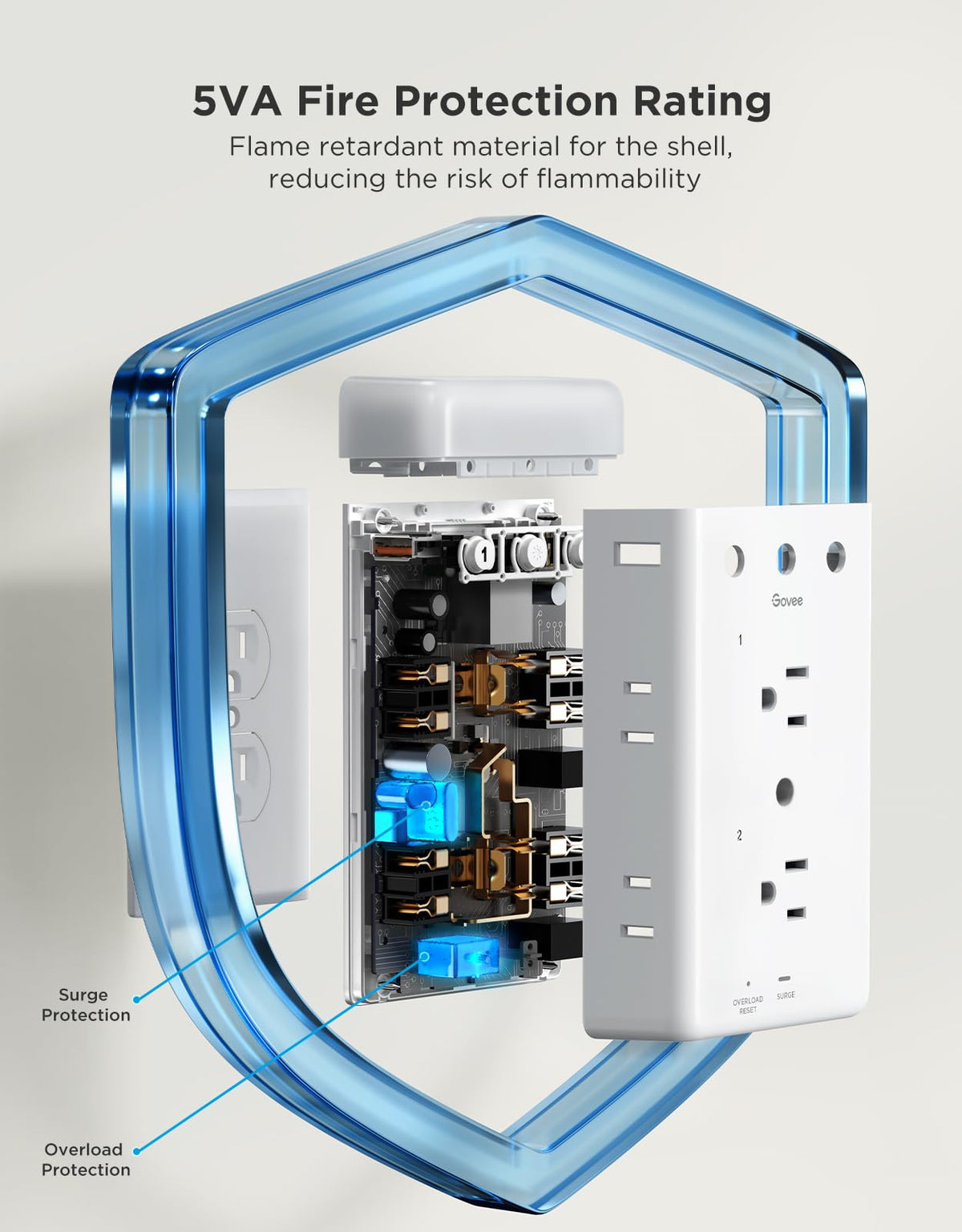 Govee Smart Plug Outlet Extender 3 Sided Power Strips with - Premium Selection Official Imagery - 6
