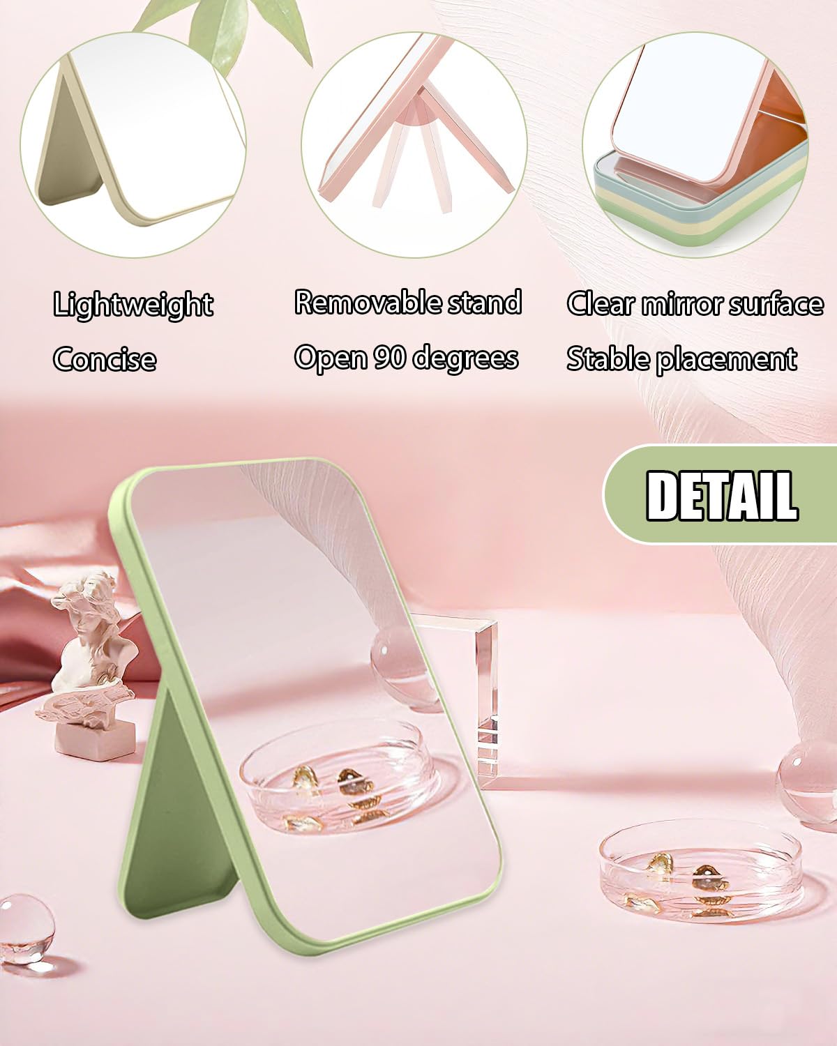 Foldable Mirror 20 Pack Desktop Makeup Mirror Simple Folding - Wuqoioo Official Imagery - 5