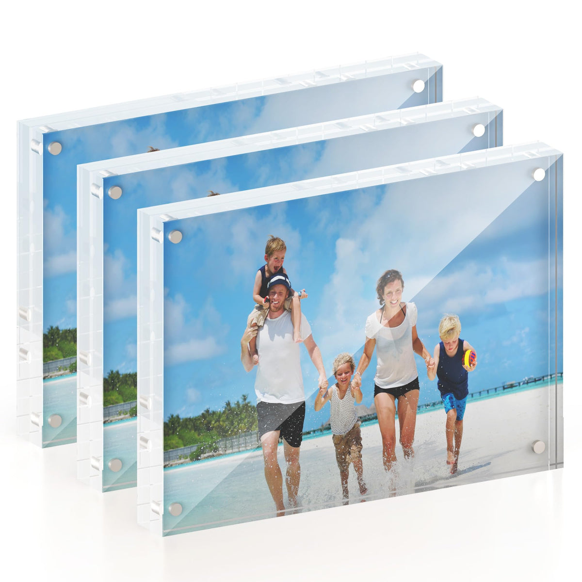 3 Pack 5x7 Acrylic Picture Frame Magnetic Double Sided - ATZYmolin Official Imagery - 1