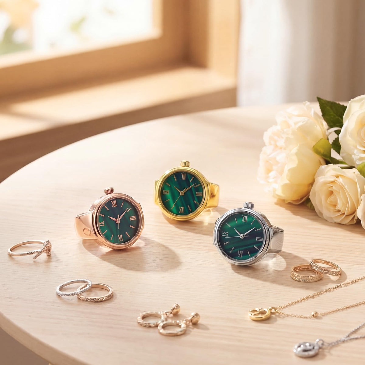 Landical 10 Pcs Finger Watches for Women Men Adjustable - Landical Official Imagery - 8