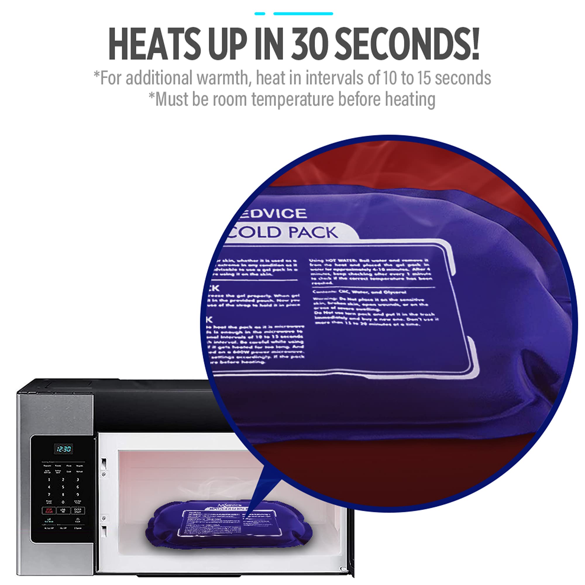 MEDVICE Reusable Hot & Cold Ice Packs for Injuries, 3-Piece Set