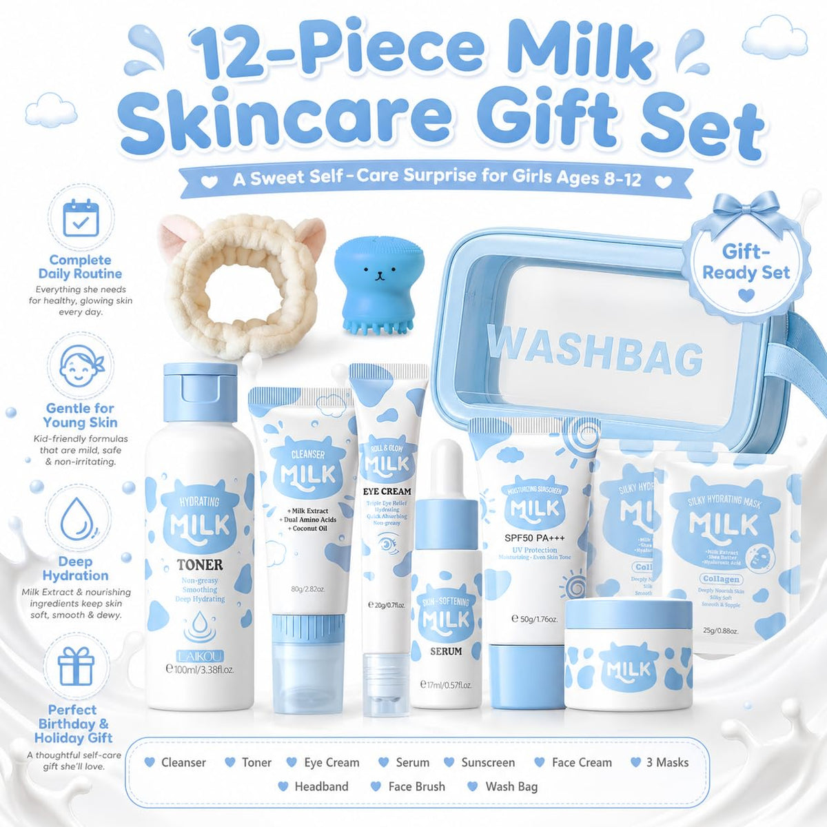 Milk Skin Care For Kids Teens Gift Set - MrCuvaryas Official Imagery - 4
