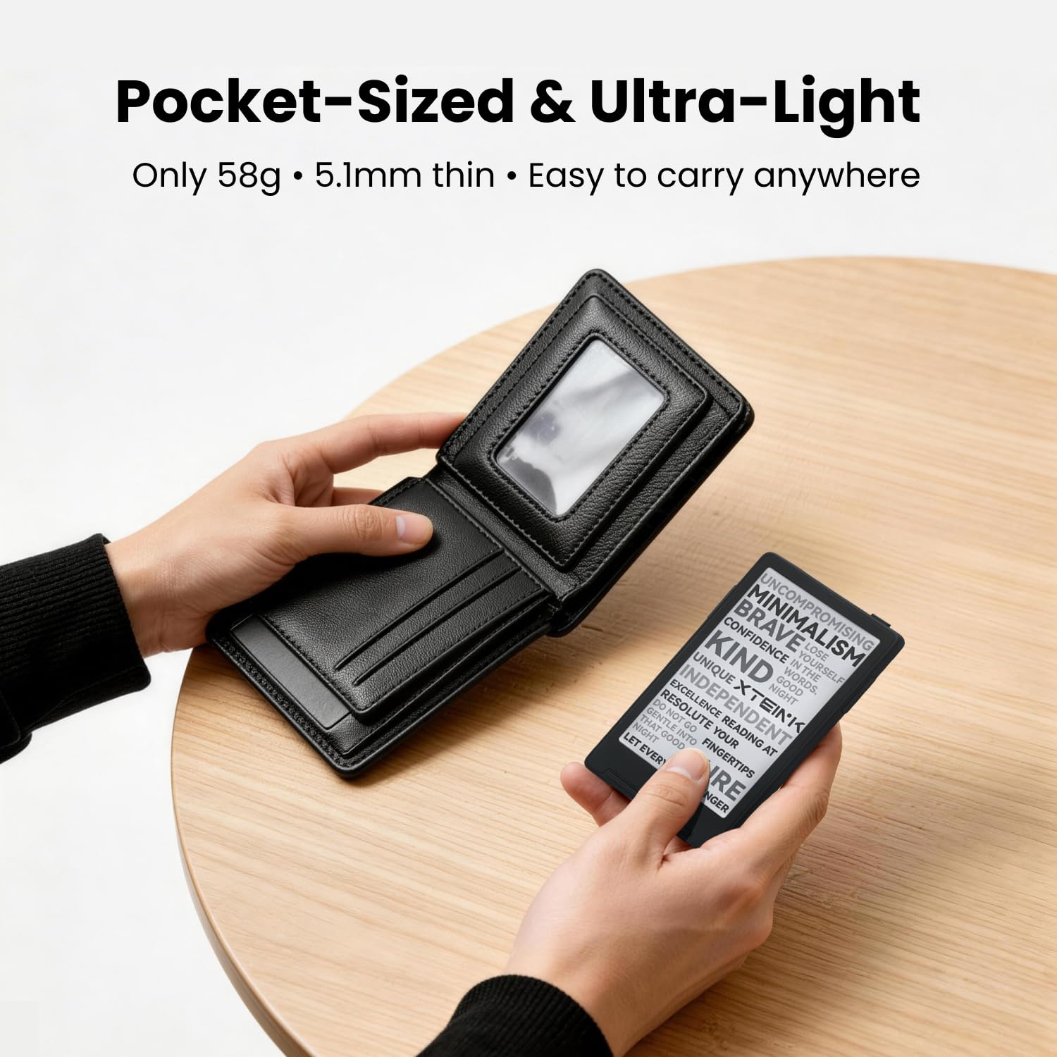 XTEINK X3 3.7" Pocket E-Ink eBook Reader, Mist Gray by XTEINK - Angle View 3