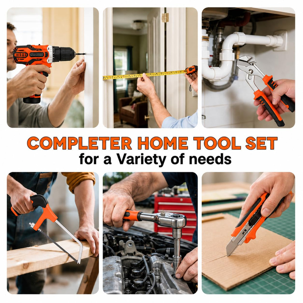 255 Piece Home Tool Kit with 12V Cordless Drill and Drawer - Thatool Official Imagery - 8