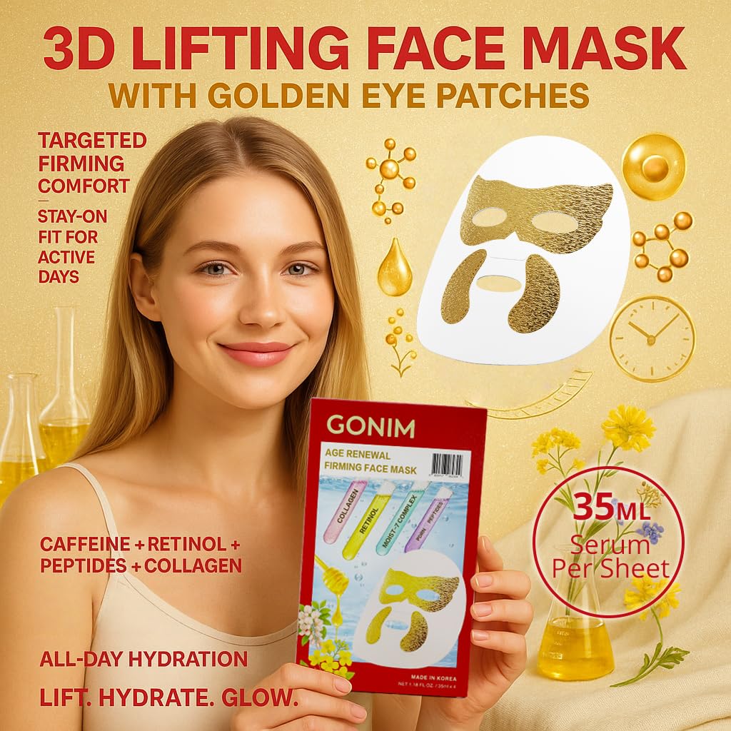 Korean Face Mask with Integrated Eye Mask Under Eye Patches - GONIM Official Imagery - 3