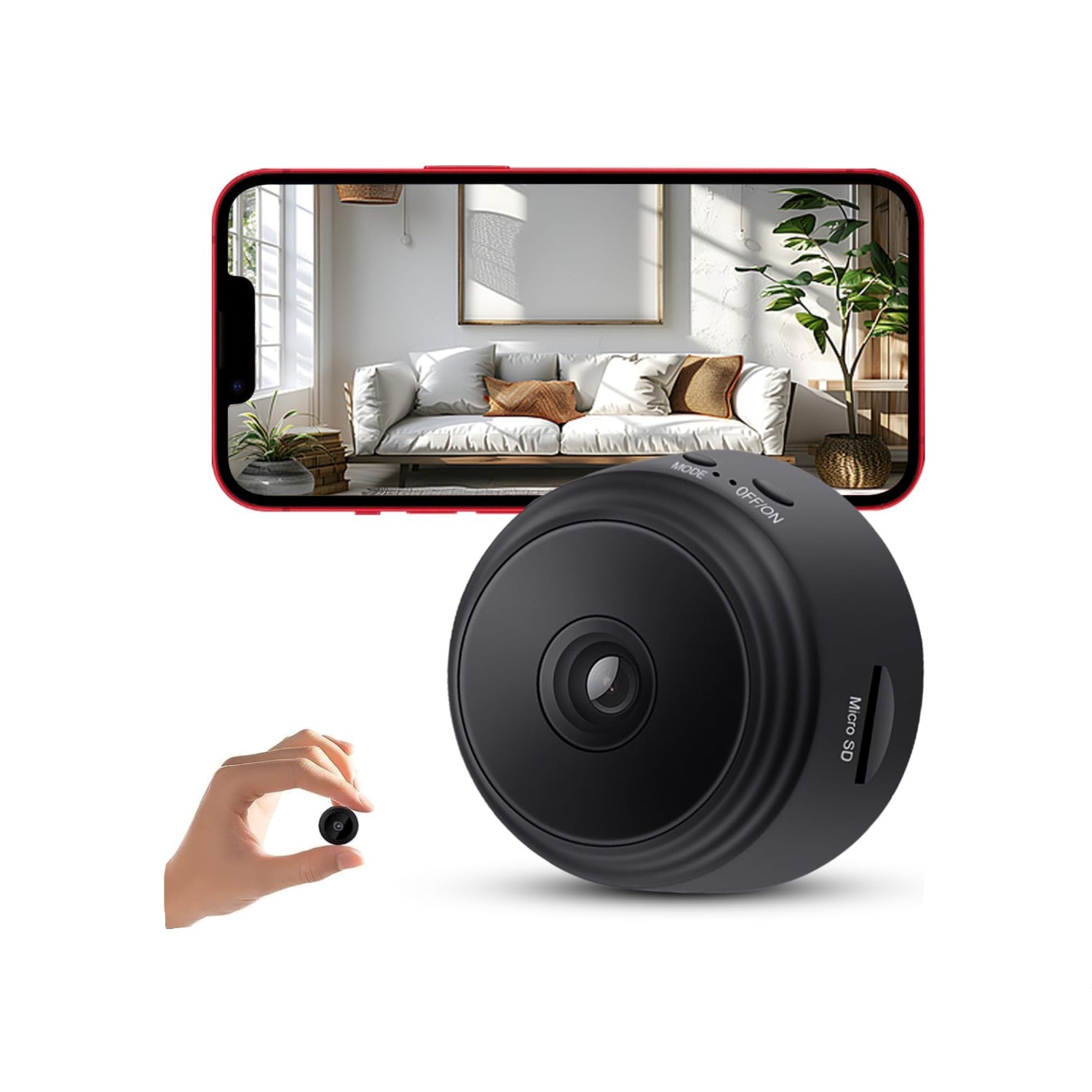 YISPK 1080P HD WiFi mini nanny camera with night vision and motion detection, compact and discreet security device