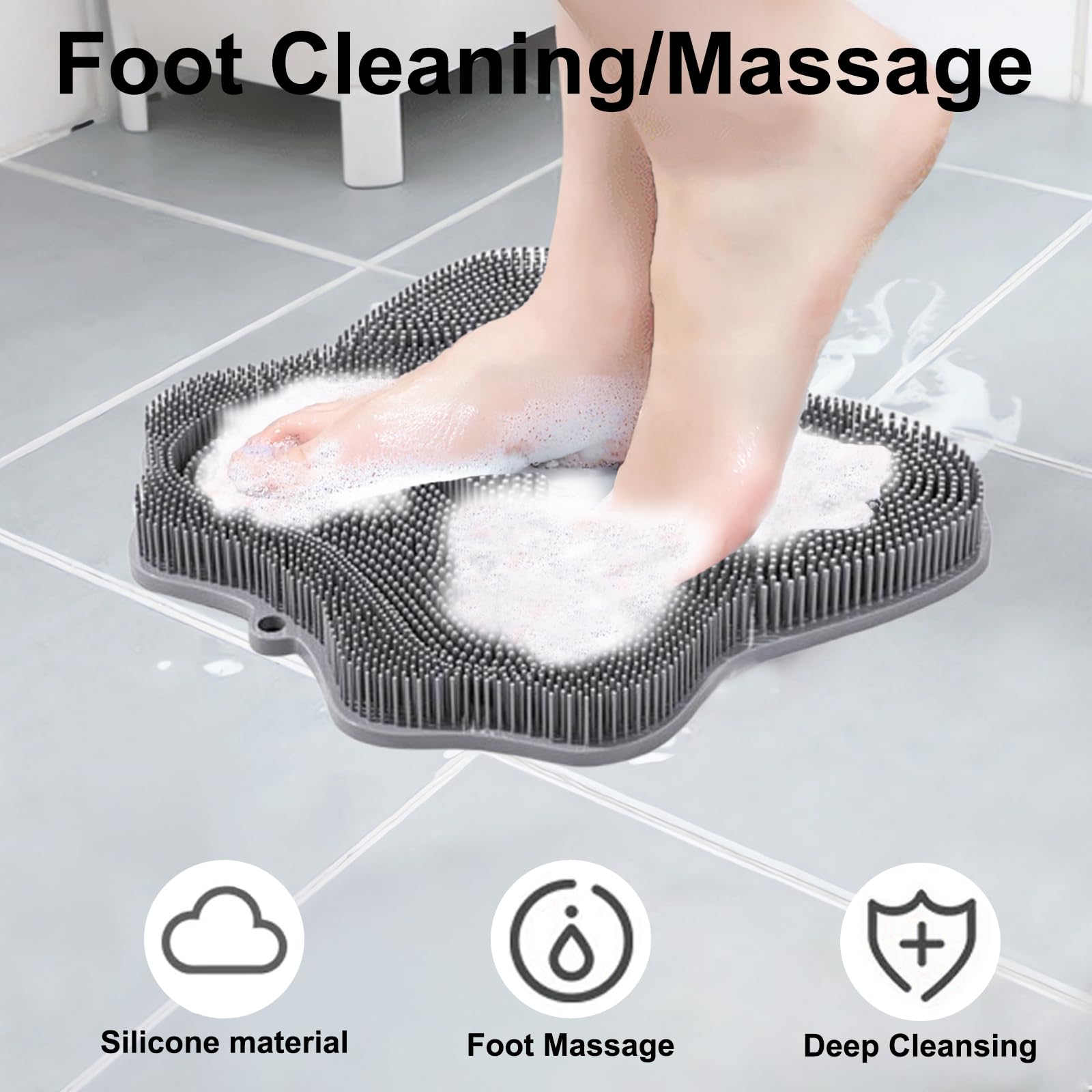 Easkite Shower Foot Scrubber Mat with Suction Cups