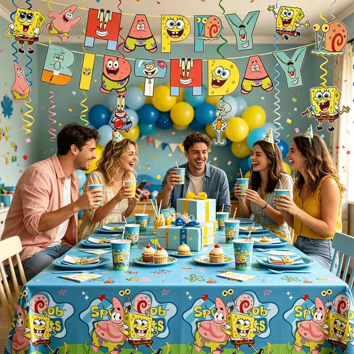 118 Pcs SpongeBob Birthday Party Supplies Set anime Theme - ZyNolimt Official Imagery - 3