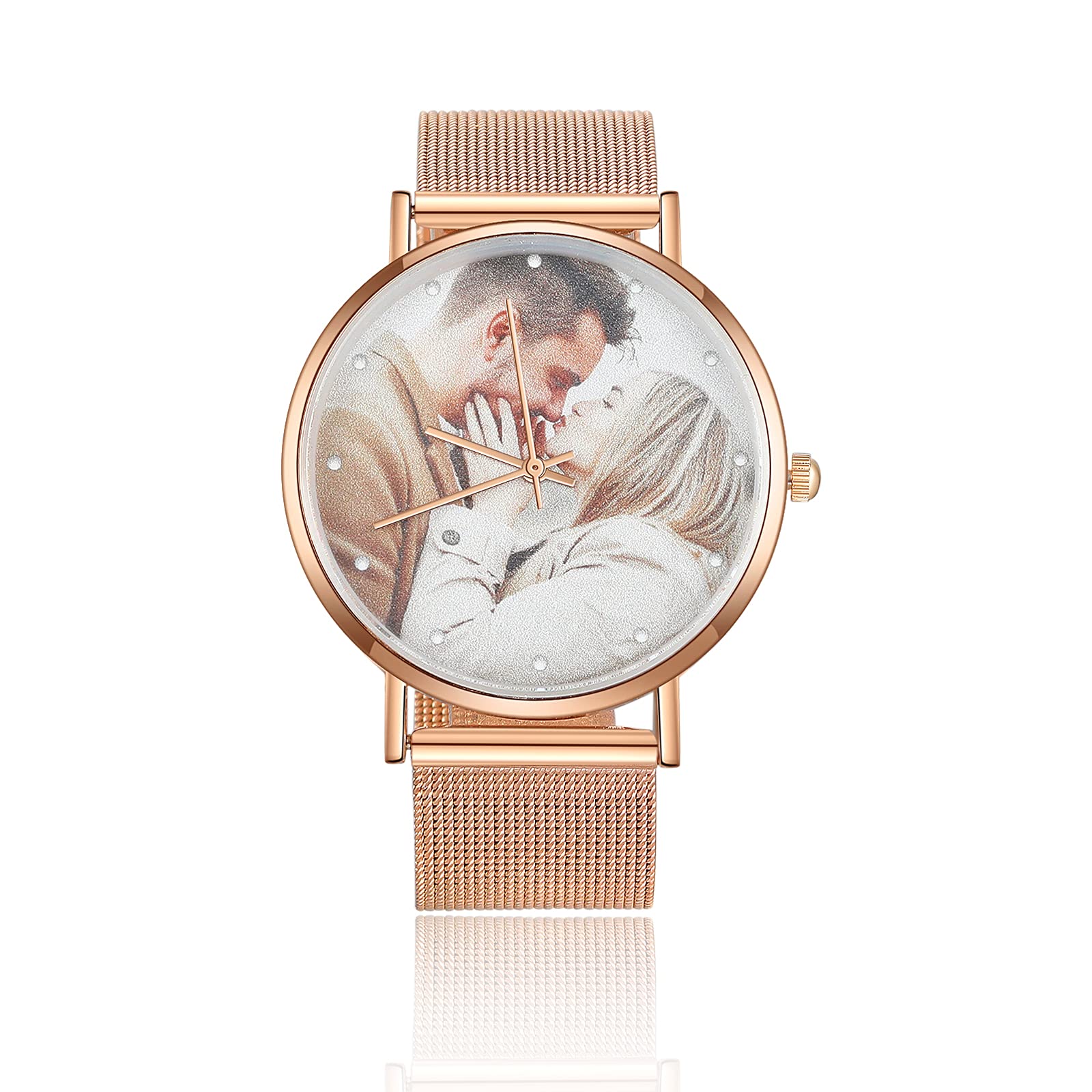 Gemszoo Custom Photo Watch Personalized Picture Watch Stainless - Product Imagery
