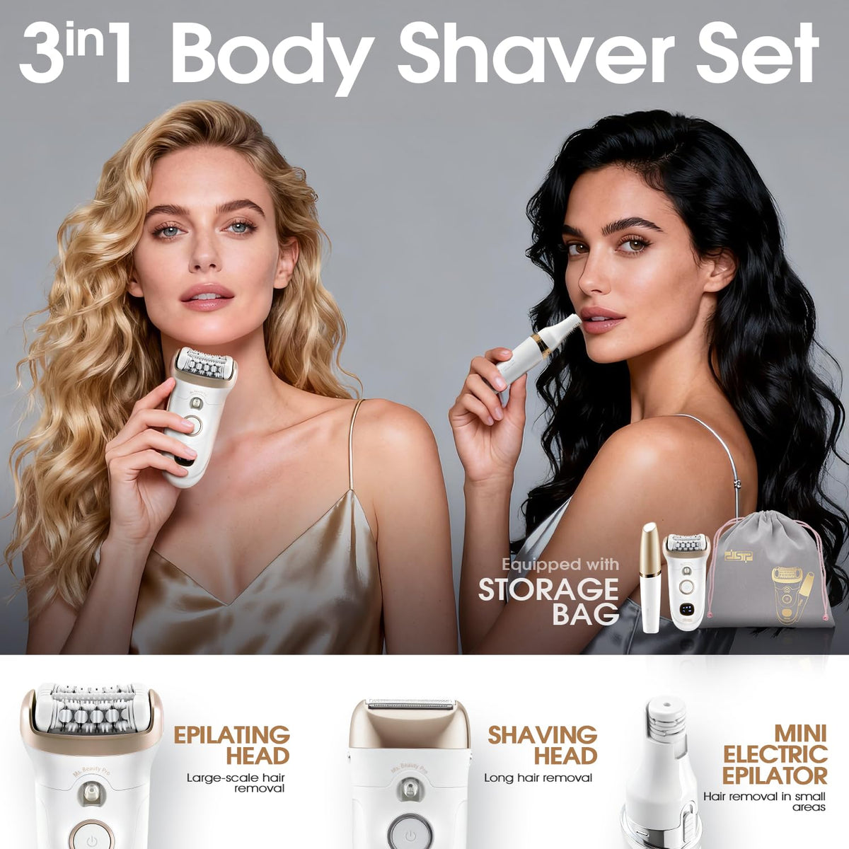 DSP 4 in 1 Beauty Set Lady Shaver with Removable Heads for - DSP Official Imagery - 6