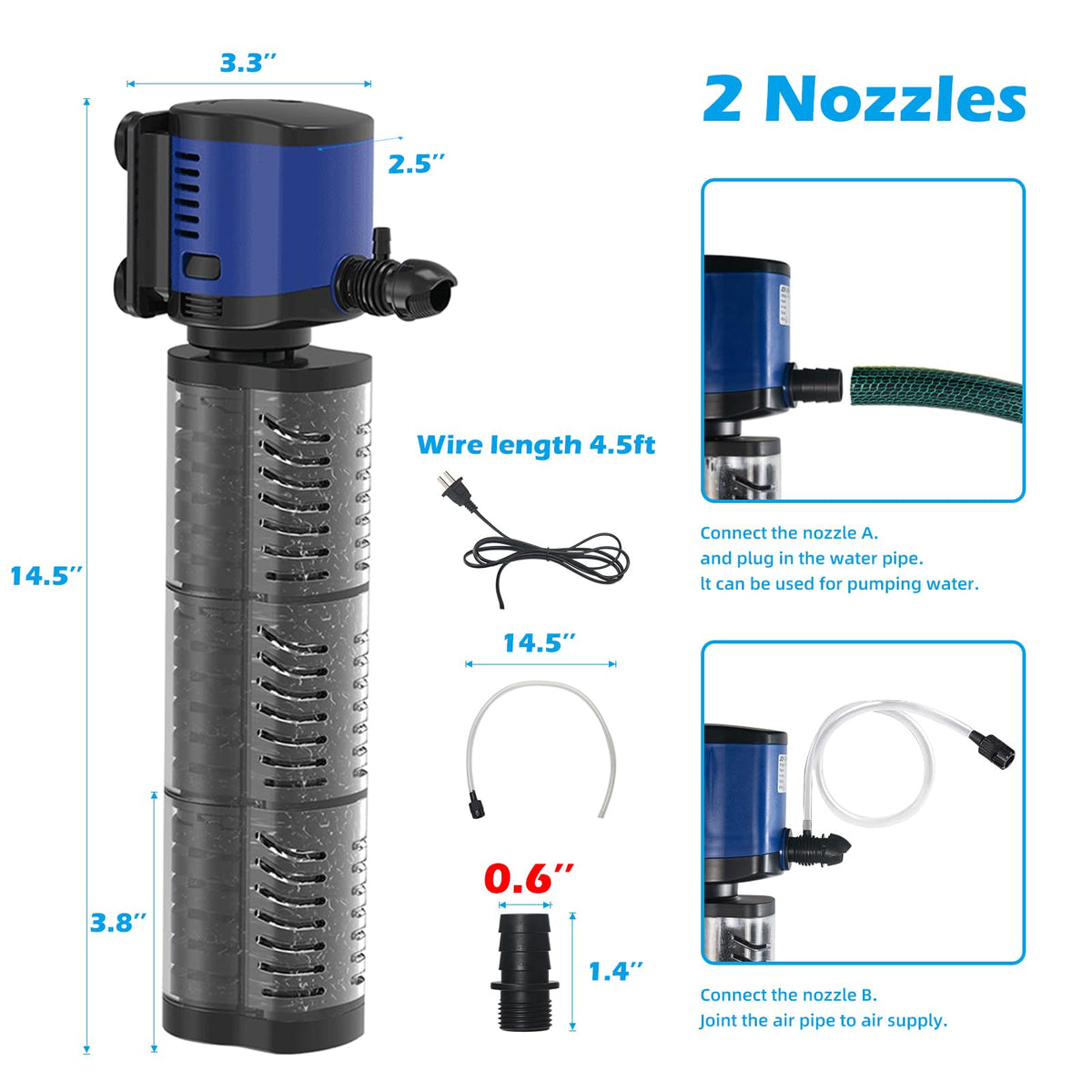 Fish Tank Filter Powerful 400GPH for 75 200 Gallon Large - TARARIUM Official Imagery - 5