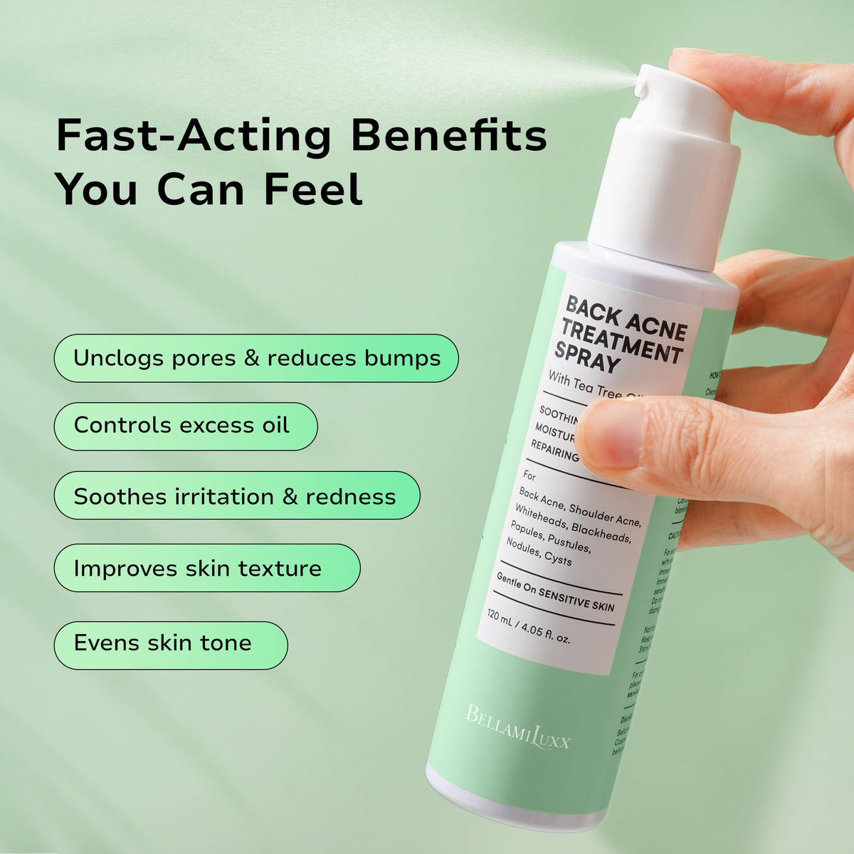 BellamiLuxx Back and Body Acne Treatment Spray 2 Salicylic - BellamiLuxx Official Imagery - 3